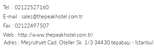 The Peak Hotel telefon numaralar, faks, e-mail, posta adresi ve iletiim bilgileri